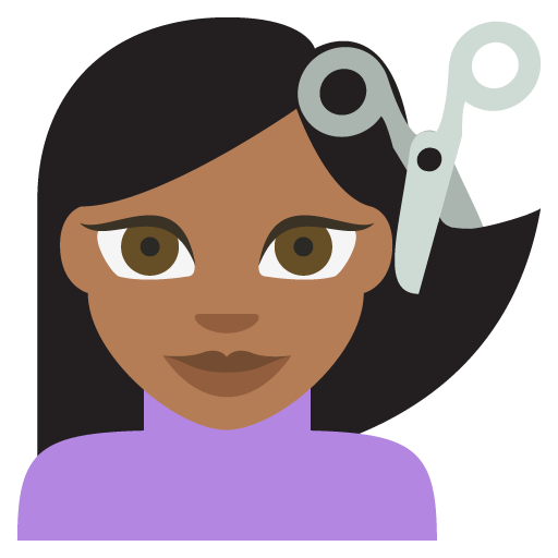 Person Getting Haircut: Medium-Dark Skin Tone, the design in this release
