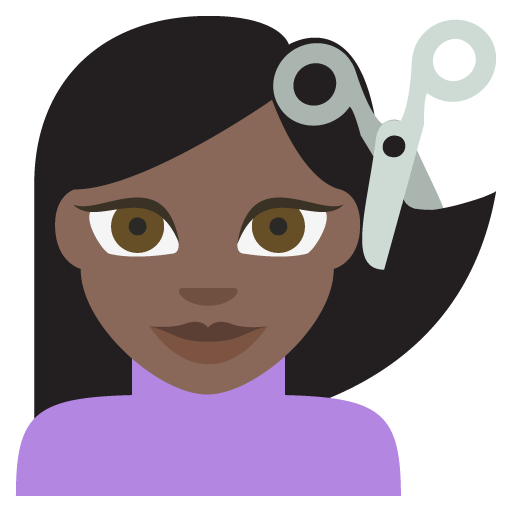 Person Getting Haircut: Dark Skin Tone, the design in this release