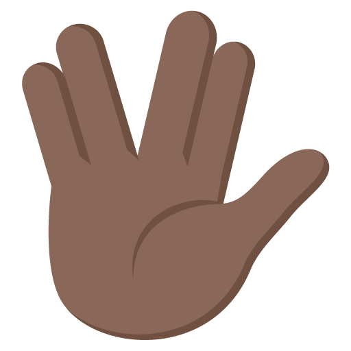 Vulcan Salute: Dark Skin Tone, the design in this release