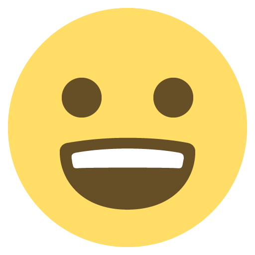 Grinning Face with Big Eyes as drawn by JoyPixels in 2.2