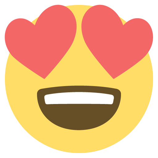Smiling Face with Heart-Eyes as drawn by JoyPixels in 2.2