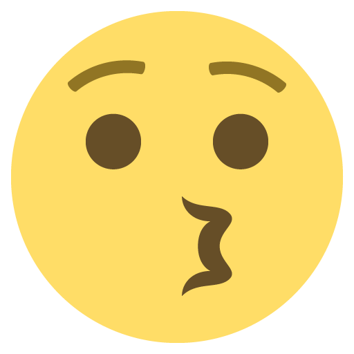 Kissing Face as drawn by JoyPixels in 2.2