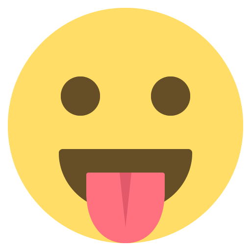 Face with Tongue as drawn by JoyPixels in 2.2