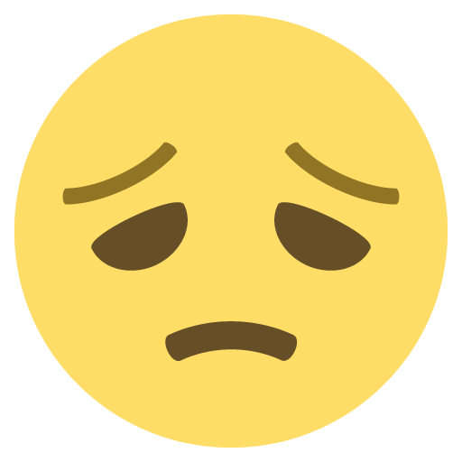 Disappointed Face as drawn by JoyPixels in 2.2