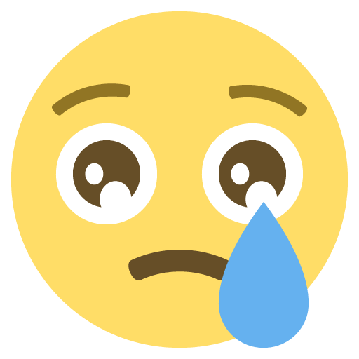 Crying Face as drawn by JoyPixels in 2.2