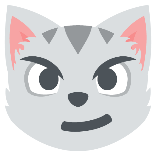 Cat with Wry Smile as drawn by JoyPixels in 2.2