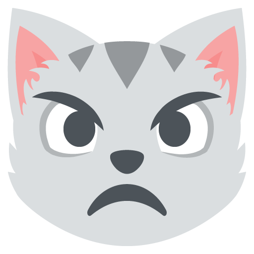 Pouting Cat as drawn by JoyPixels in 2.2