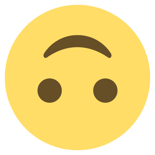 Upside-Down Face as drawn by JoyPixels in 2.2