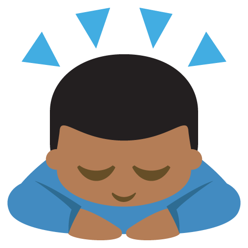 Person Bowing: Medium-Dark Skin Tone, the design in this release