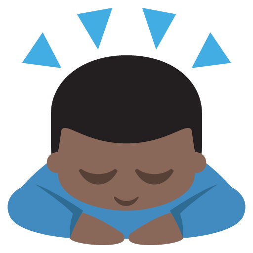 Person Bowing: Dark Skin Tone, the design in this release