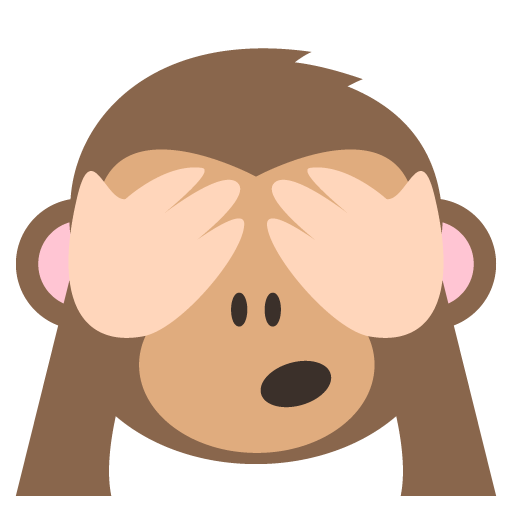 See-No-Evil Monkey as drawn by JoyPixels in 2.2