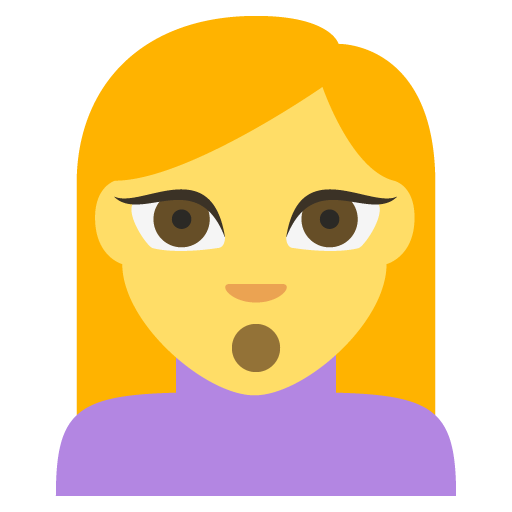 Person Pouting as drawn by JoyPixels in 2.2