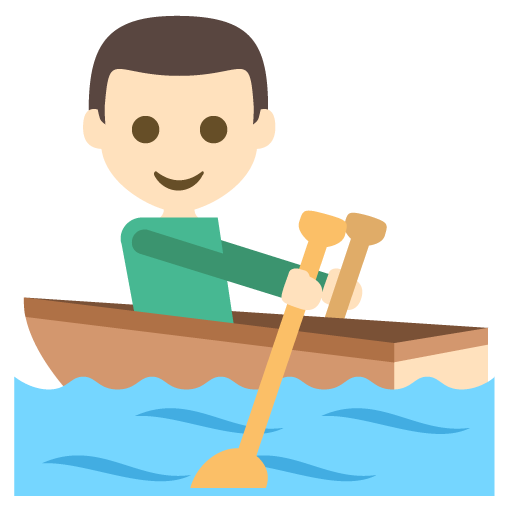 Person Rowing Boat: Light Skin Tone, the design in this release