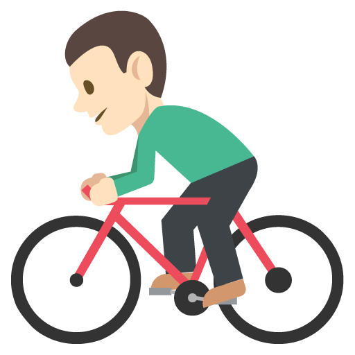 Person Biking: Light Skin Tone, the design in this release