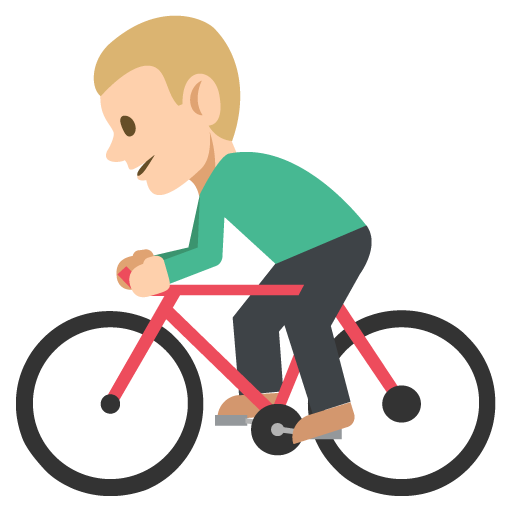 Person Biking: Medium-Light Skin Tone, the design in this release