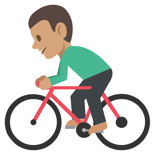 Person Biking: Medium Skin Tone, the design in this release