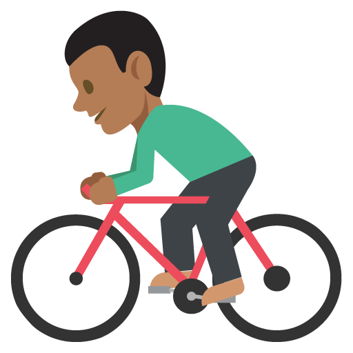 Person Biking: Medium-Dark Skin Tone, the design in this release
