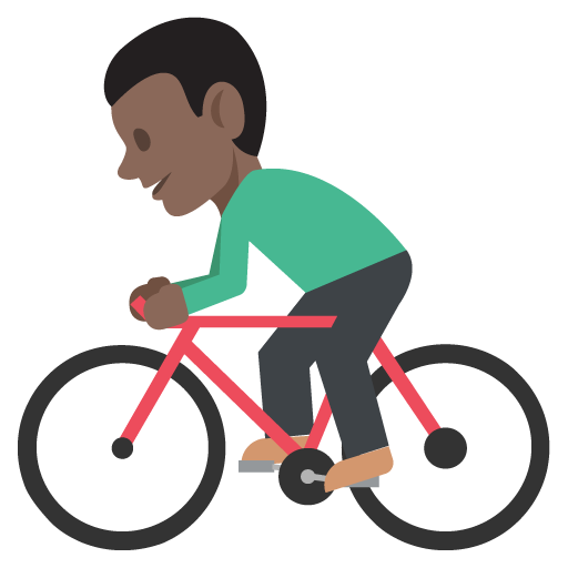 Person Biking: Dark Skin Tone, the design in this release