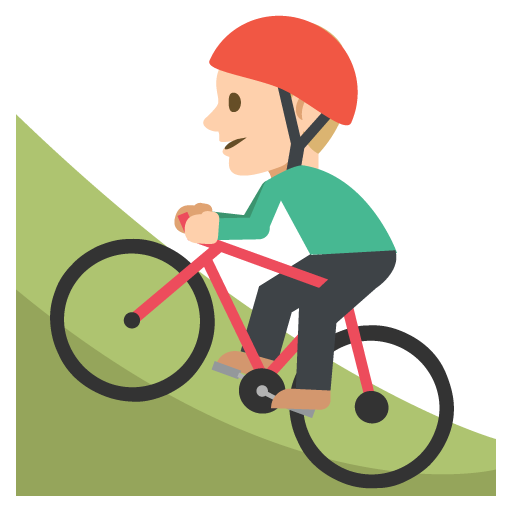 Person Mountain Biking: Medium-Light Skin Tone, the design in this release