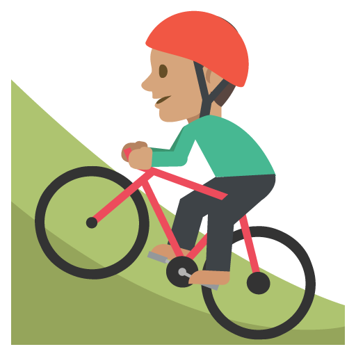 Person Mountain Biking: Medium Skin Tone, the design in this release