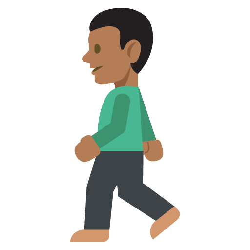 Person Walking: Medium-Dark Skin Tone, the design in this release