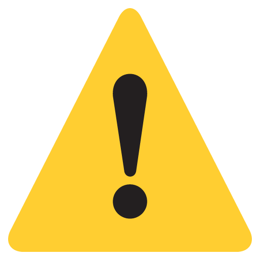 Warning as drawn by JoyPixels in 2.2