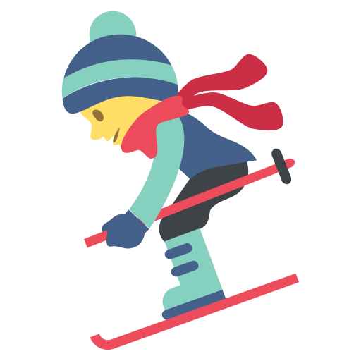 Skier as drawn by JoyPixels in 2.2
