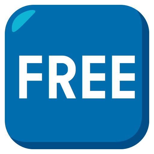 Pulsante FREE as drawn by JoyPixels in 3.0