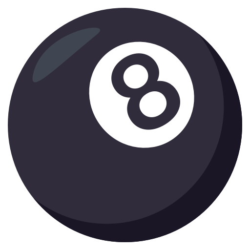 Pool 8 Ball as drawn by JoyPixels in 3.0