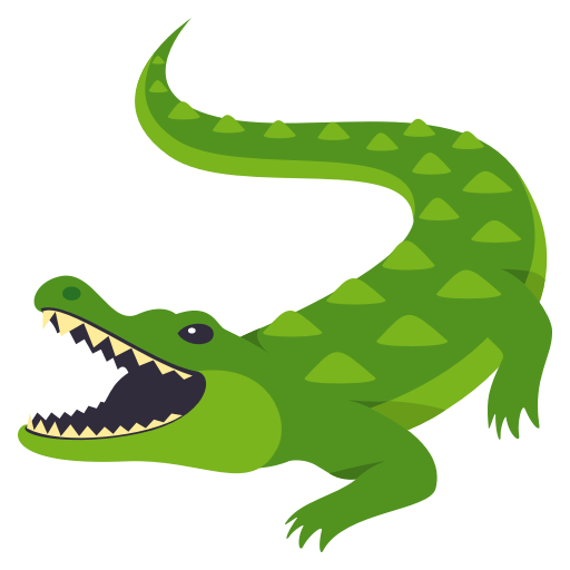 Crocodile as drawn by JoyPixels in 3.0