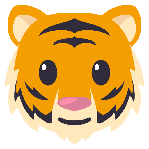 Tiger Face as drawn by JoyPixels in 3.0