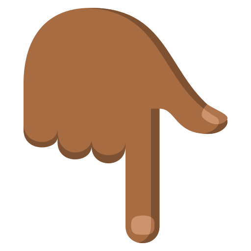 Backhand Index Pointing Down: Medium-Dark Skin Tone, the design in this release