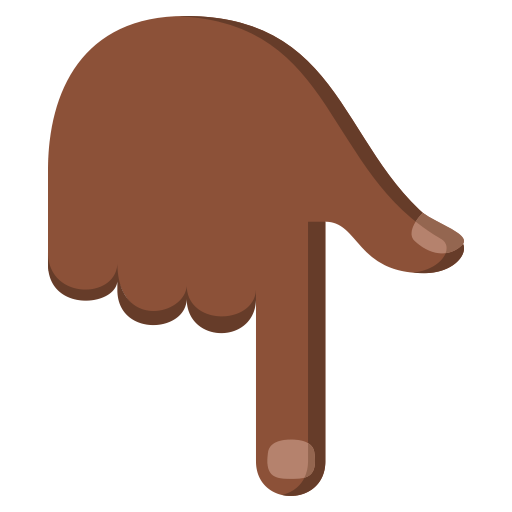 Backhand Index Pointing Down: Dark Skin Tone, the design in this release