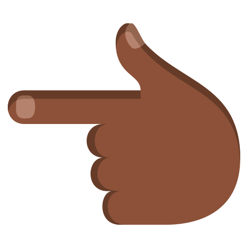 Backhand Index Pointing Left: Dark Skin Tone, the design in this release