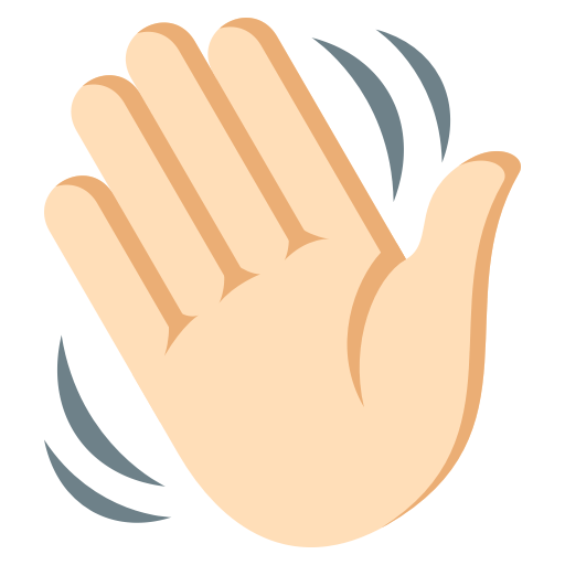 Waving Hand: Light Skin Tone, the design in this release
