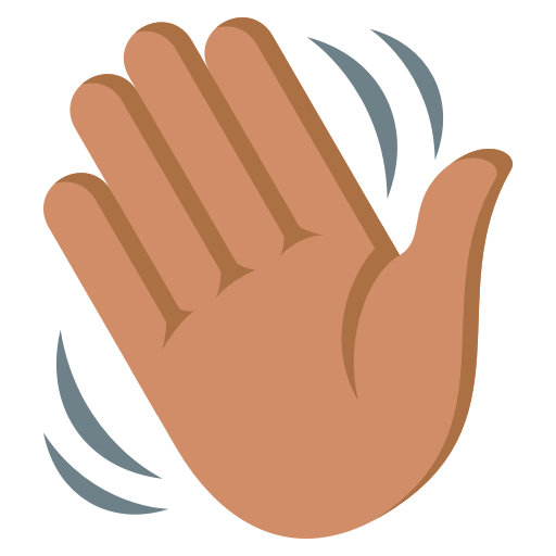 Waving Hand: Medium Skin Tone as drawn by JoyPixels in 3.0