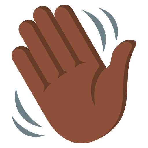 Waving Hand: Dark Skin Tone, the design in this release