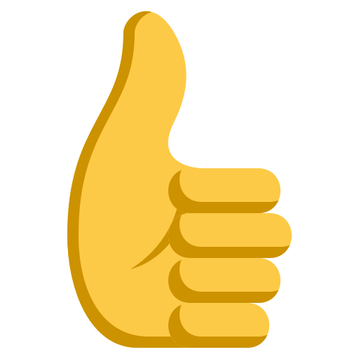 Thumbs up as drawn by JoyPixels in 3.0