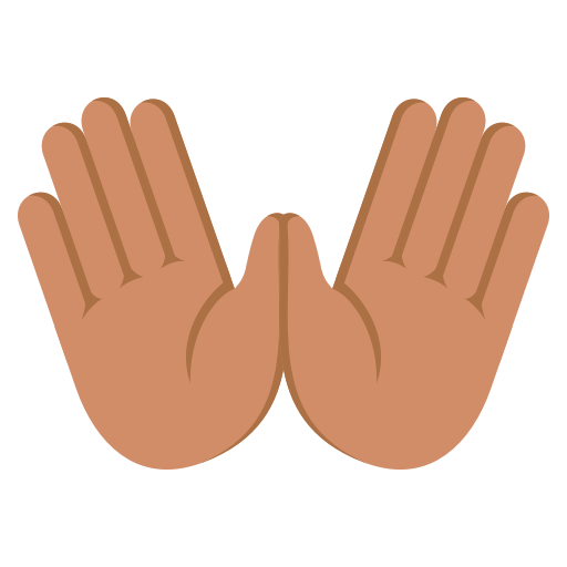 Open Hands: Medium Skin Tone as drawn by JoyPixels in 3.0