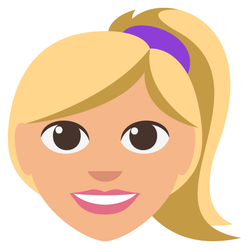 Woman: Medium-Light Skin Tone, Blond Hair, the design in this release