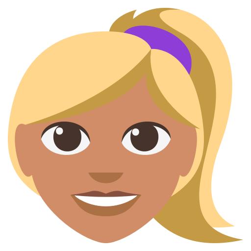 Woman: Medium Skin Tone, Blond Hair, the design in this release