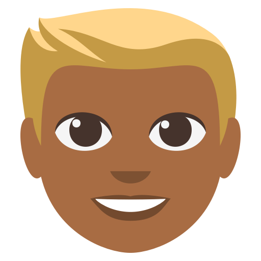 Man: Medium-Dark Skin Tone, Blond Hair, the design in this release