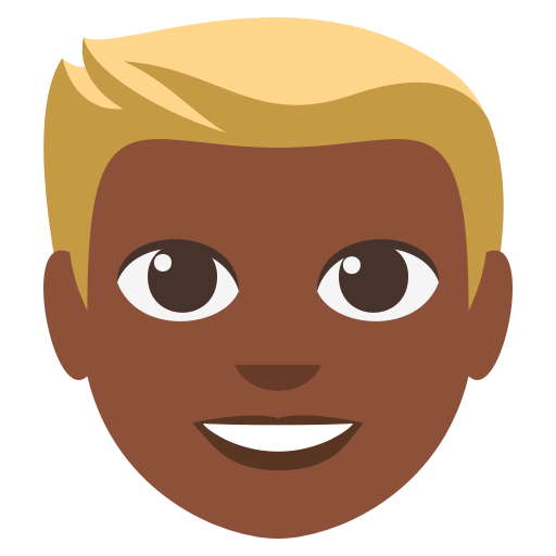 Person: Dark Skin Tone, Blond Hair, the design in this release