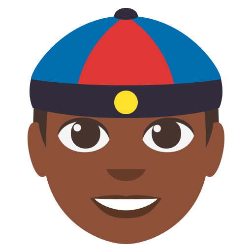 Person with Skullcap: Dark Skin Tone, the design in this release