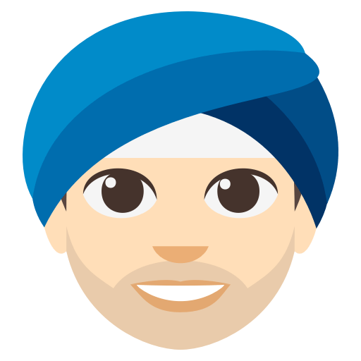 Person Wearing Turban: Light Skin Tone, the design in this release