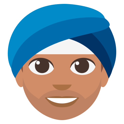 Person Wearing Turban: Medium Skin Tone, the design in this release