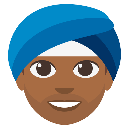 Person Wearing Turban: Medium-Dark Skin Tone, the design in this release
