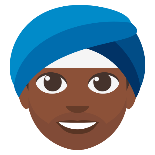 Person Wearing Turban: Dark Skin Tone, the design in this release