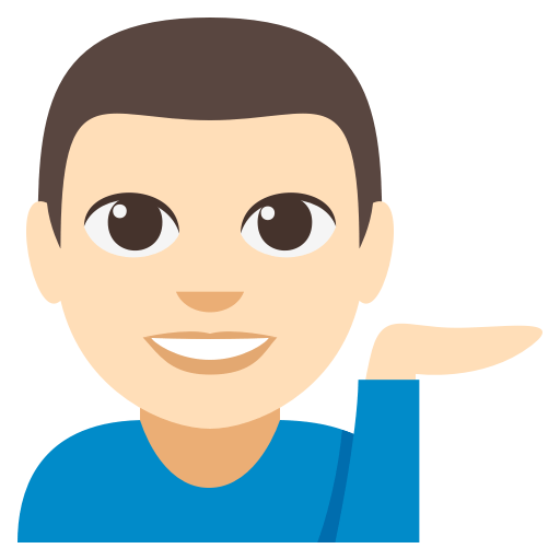 Man Tipping Hand: Light Skin Tone, the design in this release