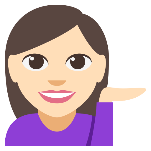 Person Tipping Hand: Light Skin Tone, the design in this release